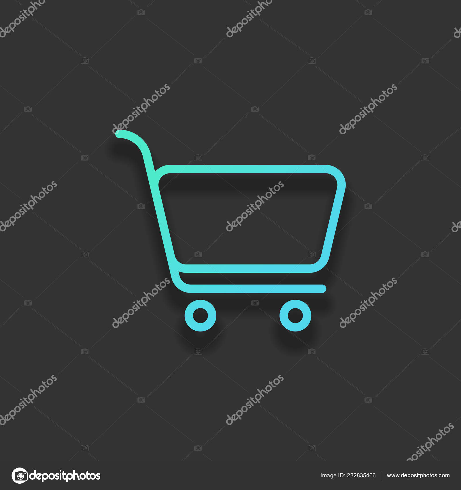 Shopping Cart Icon Simple Linear Icon Thin Outline Colorful Logo Stock