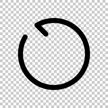 Basit oklar, güncelleştirmek, yeniden, saat yönünün tersine. Gezinti simgesi. Basit ok, geriye doğru. Gezinti simgesi. Doğrusal sembolü ile ince bir çizgi. Bir çizgi stili. Saydam arka plan üzerinde.