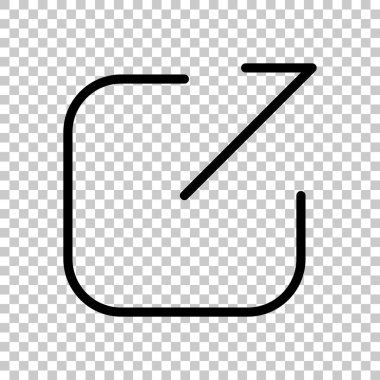 Paylaşımı, oturum kapatma veya karşıya yükleme. Çapraz ok Meydanı dışarı. Saydam arka plan üzerinde.