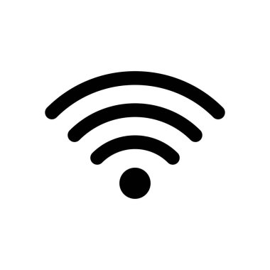 kablosuz simgesi. Beyaz arka planda siyah simgesi