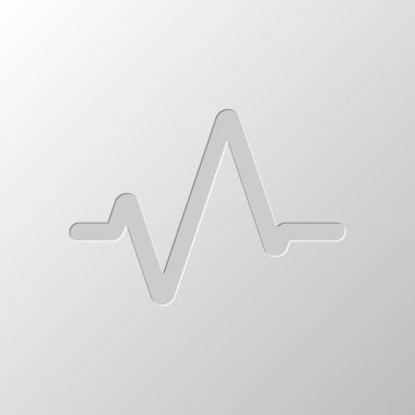 Basit darbe simgesi. Kağıt tasarımı. Düzenlenen sembolü. Çekirdeksiz stili