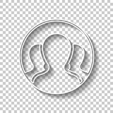 Daire, kaç kişi takımı. Gölge şeffaf arka plan üzerinde beyaz anahat işaretiyle