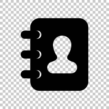 Adres defteri kapak adam simgesi olan. Saydam arka plan üzerinde.