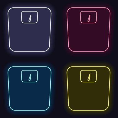 ağırlıklar, basit sembol siluet. Neon işareti kümesi. Koyu arka plan üzerinde casino tarzı. Seamless modeli