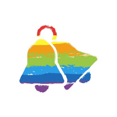 Noel zil simgesini. Çizim işaretiyle Lgbt stil, gökkuşağı (kırmızı, turuncu, sarı, yeşil, mavi, Indigo, menekşe, yedi renk