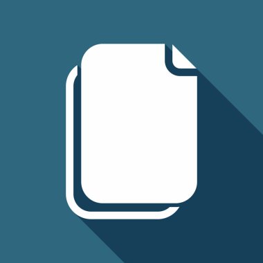 belge basit simgesi. Uzun Gölge arka plan üzerinde beyaz düz simgesi