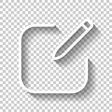 Kutsal kişilerin resmi düzenleyin. Meydanı ve kalem. Doğrusal, ince anahat. Gölge şeffaf arka plan üzerinde beyaz simgesi