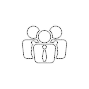 Office insanlar, takım. Noktalı anahat siluet gölge beyaz arka plan üzerinde