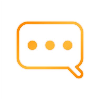 Basit metin bulut. Doğrusal, ince anahat. Portakal işareti beyaz arka plan üzerinde düşük ışık ile