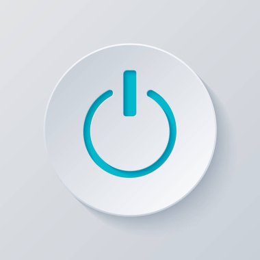 kapamak aşağı, güç. Gri ve mavi katmanları ile daire kes. Kağıt tarzı