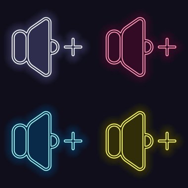 birim artı simgesi. Neon işareti kümesi. Koyu arka plan üzerinde casino tarzı. Seamless modeli