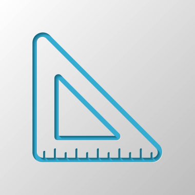 basit üçgen, cetvel. Kağıt tasarımı. Gölge ile düzenlenen sembolü