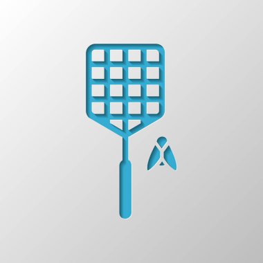 Sinek sineklik ve böcek. Basit simgesi. Kağıt tasarımı. Gölge ile düzenlenen sembolü