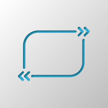 Metin teklif dikdörtgen. Basit simgesi. Kağıt tasarımı. Gölge ile düzenlenen sembolü