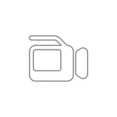 Video kamera ile perde. Noktalı anahat siluet gölge beyaz arka plan üzerinde