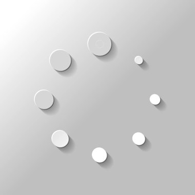 Basit yükleme sembolü. Kağıt tarzı ile gölge gri arka plan üzerinde