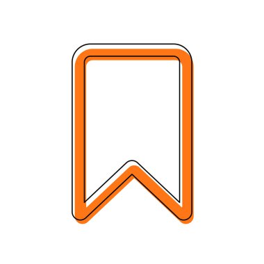 basit anahat yer işareti. İzole simge siyah ince dağılımı ve farklı katmanlarda doldurma taşındı turuncu oluşan. Beyaz arka plan