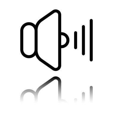 ses max simgesi. Siyah beyaz arka plan ayna yansıması simgesiyle