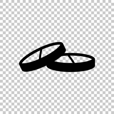 Hap ya da vitamin. Saydam arka plan üzerinde. Siyah nesne