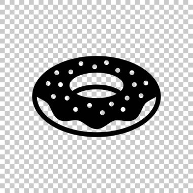 Çörek, gıda, yan görünüm simgesi. Saydam arka plan siyah sembolü