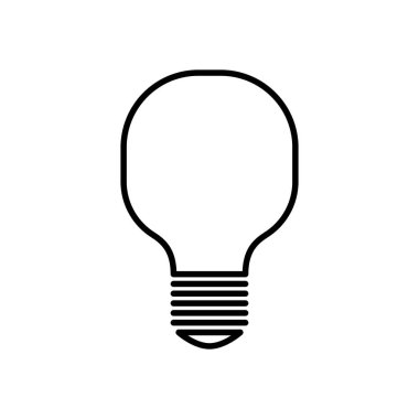 Işık lamba simgesi. Beyaz arka planda siyah simgesi