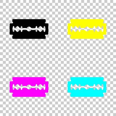 bıçak. basit siluet. Cmyk simgeleri şeffaf arka plan üzerinde renkli dizi