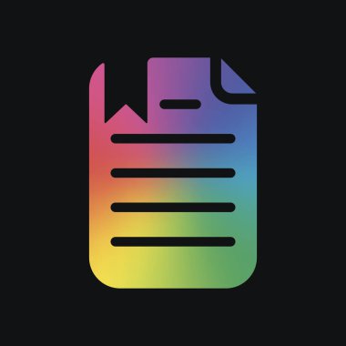 metin ve yer işareti belge. Gökkuşağı rengi ve koyu arka plan