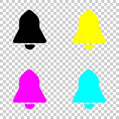 siyah zil simgesini. Cmyk simgeleri şeffaf arka plan üzerinde renkli dizi