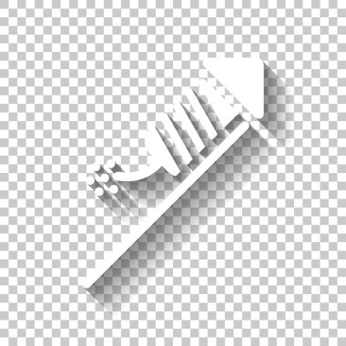 Havai fişek roket. Simge kutlamak. Gölge şeffaf arka plan üzerinde beyaz simgesi