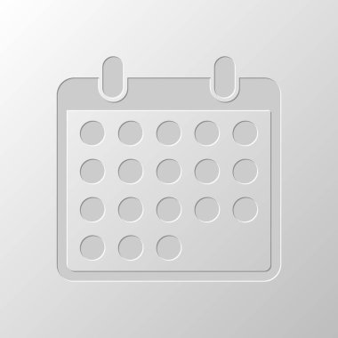 basit takvim simgesini. Kağıt tasarımı. Düzenlenen sembolü. Çekirdeksiz stili