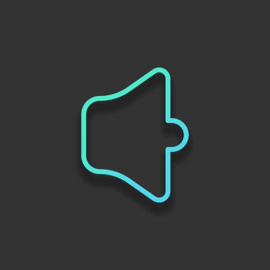 Basit birim sessiz. Doğrusal, ince anahat. Renkli logo kavramı koyu arka plan üzerinde yumuşak gölge ile. Masmavi okyanus rengini simgesi