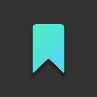 basit yer imi simgesi. Renkli logo kavramı koyu arka plan üzerinde yumuşak gölge ile. Masmavi okyanus rengini simgesi