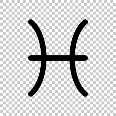 Astrolojik işaret. Balık basit simgesi. Saydam arka plan üzerinde.