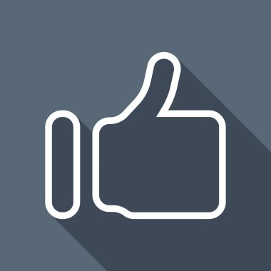 Simge gibi basit. Sosyal sembolü. Uzun Gölge arka plan üzerinde beyaz düz simgesi