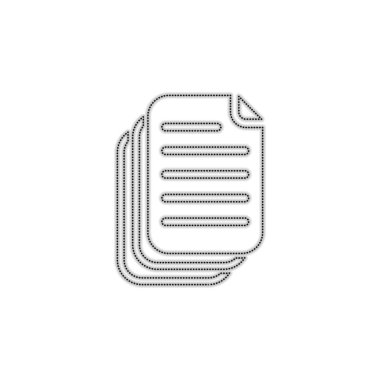 belge. basit siluet. Noktalı anahat siluet gölge beyaz arka plan üzerinde