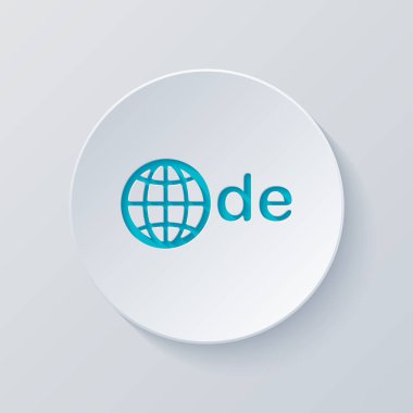 Almanya, dünya ve de etki alanı. Gri ve mavi katmanları ile daire kes. Kağıt tarzı