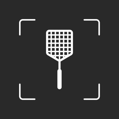 Sinek sineklik simgesi. Beyaz nesne kamera otomatik odaklama koyu arka plan üzerinde