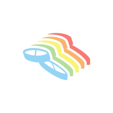 Hap ya da vitamin. Beyaz arka plan üzerinde renkli izometrik simgeler yığını