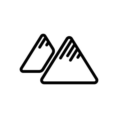 Dağlar simgesi. Doğrusal tarzı ile ince anahat