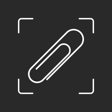 Kağıt atacı simgesi. Beyaz nesne kamera otomatik odaklama koyu arka plan üzerinde