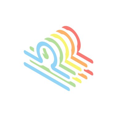 Astrolojik işaret. Terazi basit simgesi. Beyaz arka plan üzerinde renkli izometrik simgeler yığını