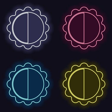 parlaklık. basit siluet. Moda neon işareti kümesi. Koyu arka plan üzerinde casino tarzı. Seamless modeli