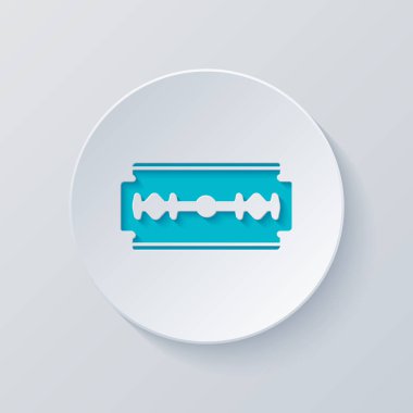 bıçak. basit siluet. Gri ve mavi katmanları ile daire kes. Kağıt tarzı