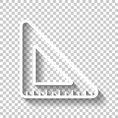 basit üçgen, cetvel. Gölge şeffaf arka plan üzerinde beyaz simgesi