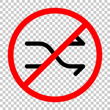 Basit ok geçti. Doğrusal, ince anahat. Siyah kırmızı uyarı işareti şeffaf arka plan ile nesnesinde izin yok