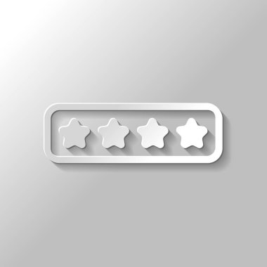 Pin kodu arabirim. Basit simgesi. Kağıt tarzı ile gölge gri arka plan üzerinde