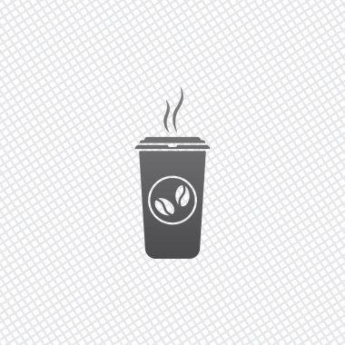 bir fincan sıcak kahve simgesi. Kılavuz arka plan üzerinde