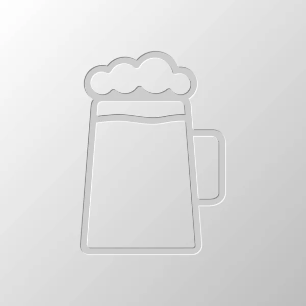 Κύπελλο Ποτήρι Μπύρας Απλή Γραμμική Εικονίδιο Λεπτό Περίγραμμα Χαρτί Σχεδίασης — Διανυσματικό Αρχείο