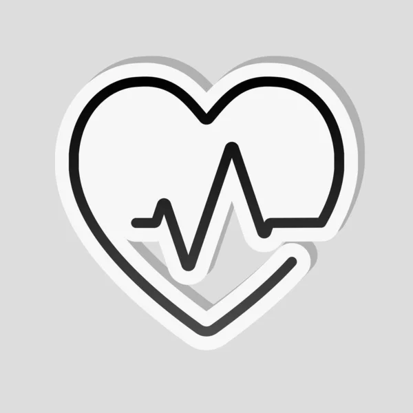 Heart Pulse Line One Line Style Linear Icon Thin Outline — Stock Vector