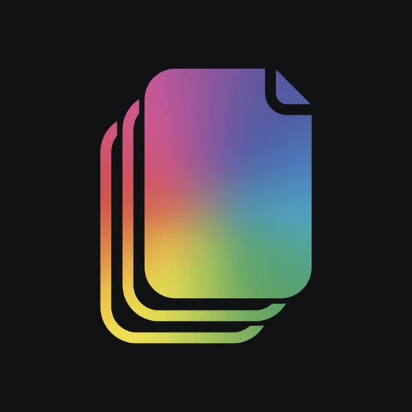 Dokument Einfache Silhouette Regenbogenfarbe Und Dunkler Hintergrund — Stockvektor